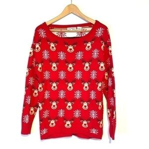 Ugly Christmas Sweater Rudolph Vintage 100% Cotton Large Women’s